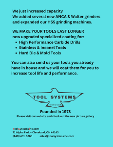 Tool Systems CNC Grinding - TSI Recon Center 3